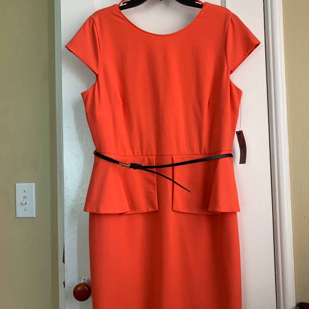 NWT Coral Color Knee Length Dress size 16